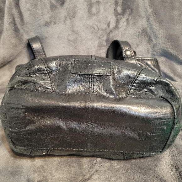 Fossil Black Leather Studded Shoulder Bag - Picture 6 of 11